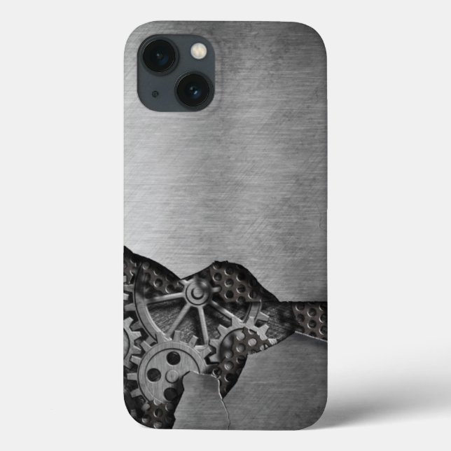 Funda De Case-Mate Para iPhone Metal background with mechanical damage (Reverso)