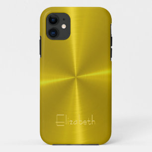 Funda Para iPhone 11 Metal de acero brillante del oro
