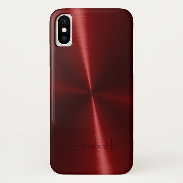 Funda De Case-Mate Para iPhone Metal de acero radial brillante fresco (Reverso)