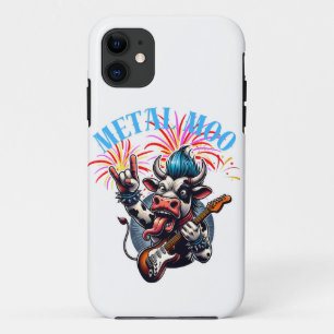 Funda Para iPhone 11     Metal Moo-d – Rockin' Cow with a Guitar