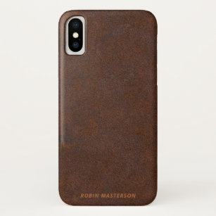 Funda Para iPhone X Metal oxidado oscuro fotorrealista de Brown
