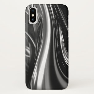 Funda Para iPhone X Metal plateado fluyente