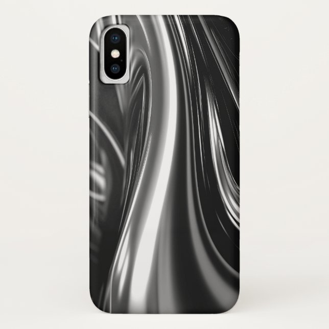 Funda De Case-Mate Para iPhone Metal plateado fluyente (Reverso)