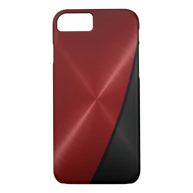 Funda De Case-Mate Para iPhone Metal rojo y negro del acero inoxidable (Reverso)