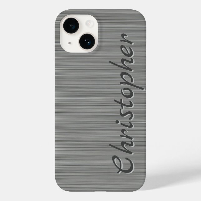 Funda De Case-Mate Para iPhone Metálico de acero inoxidable titanio plateado (Reverso )