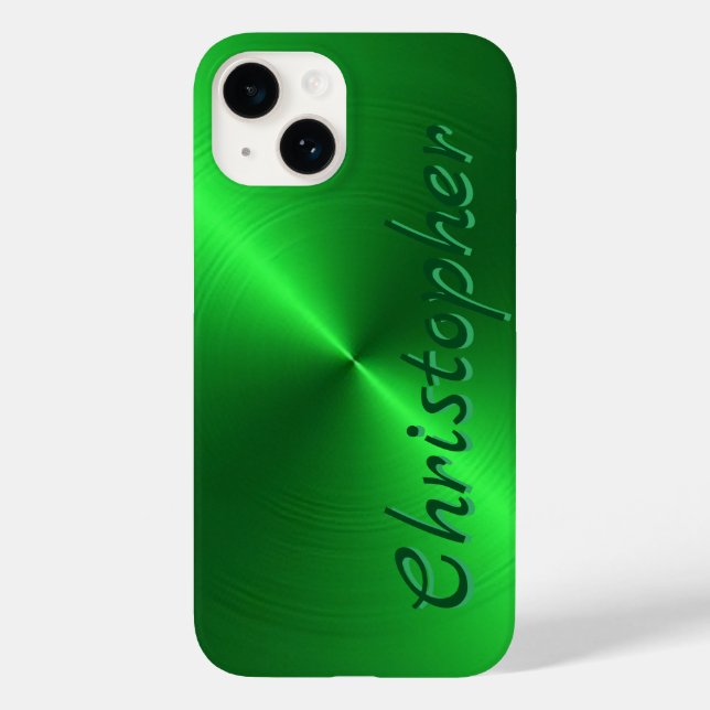 Funda De Case-Mate Para iPhone Metálico de acero inoxidable verde titanio (Reverso )
