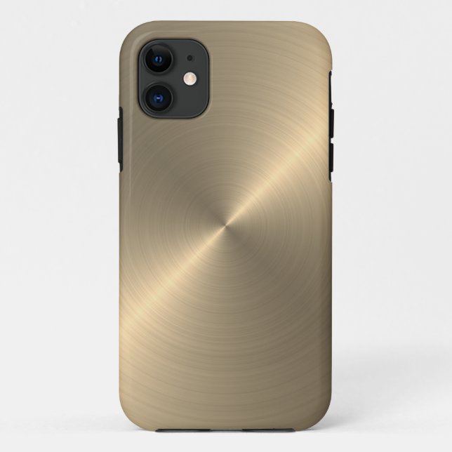 Funda De Case-Mate Para iPhone Metálico de oro radial| Personalizado (Reverso)