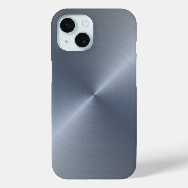 Funda De Case-Mate Para iPhone Metálico plateado radial | Personalizado (Reverso )