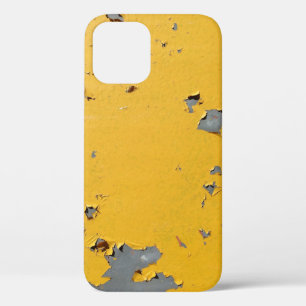 Funda Para iPhone 12 Metalizado amarillo roto: textura sucia.
