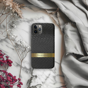 Funda Para iPhone 11 Pro Metalizado de oro de cuero digital de Piel de serp