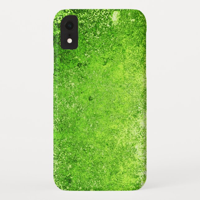 Funda De Case-Mate Para iPhone Metalizado de unja húmeda verde agujereado (Reverso)