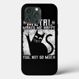 Funda Para iPhone 13 Pro Metalizado gracioso me hace feliz gato