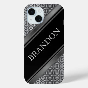 Funda Para iPhone 15 Metalizado industrial y negro