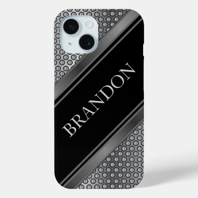 Funda De Case-Mate Para iPhone Metalizado industrial y negro (Reverso )