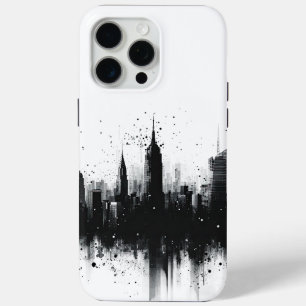 Funda Para iPhone 15 Pro Max Metropolis en blanco y negro