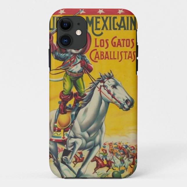 Funda De Case-Mate Para iPhone Mexicano lindo Gatos Caballistas del gato del (Reverso)