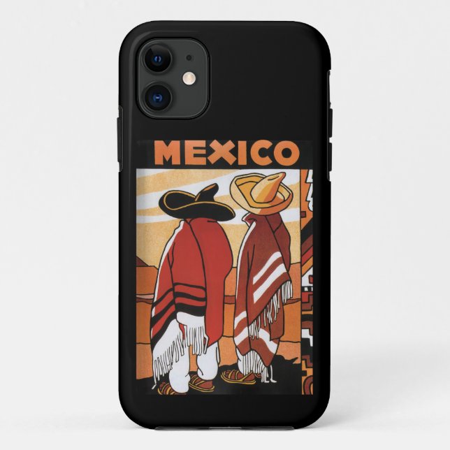 Funda De Case-Mate Para iPhone México ~ Afiche de viaje México Zarapes (Reverso)