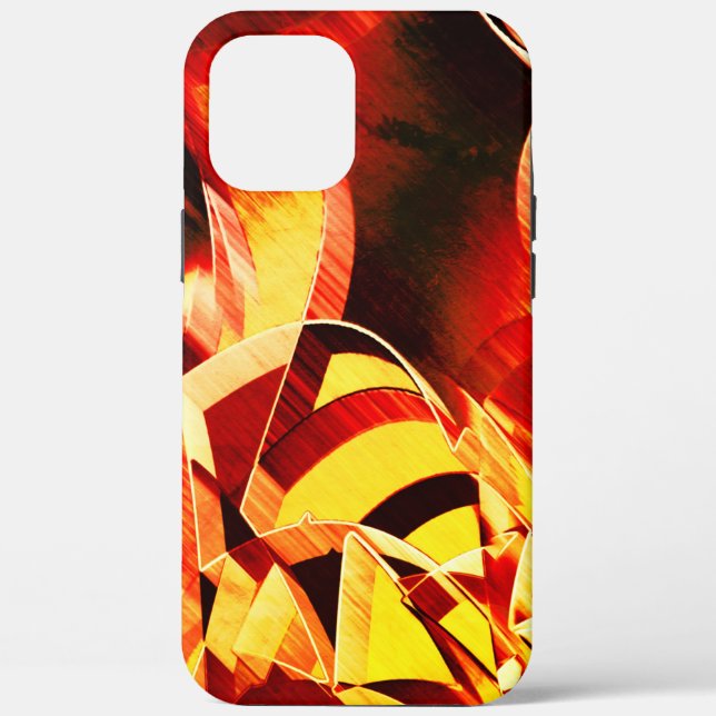 Funda De Case-Mate Para iPhone Mezcla amarillenta con rojo oscuro, fuerte estrati (Reverso )