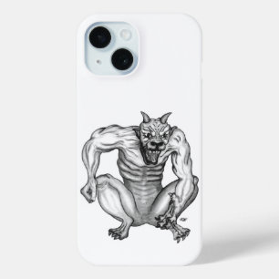 Funda Para iPhone 15 Mezcla Creatura Troll Golem Devil, Negro y Blanco