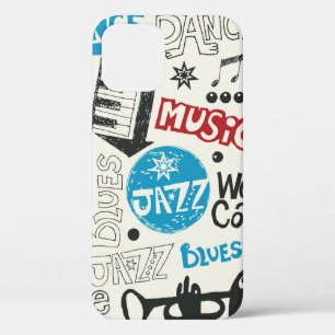 Funda Para iPhone 12 mezcla de doodle de jazz