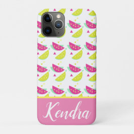Funda Para iPhone 11 Pro Mezcla de Frutas de Sandía de Verano Rosa Amarillo