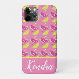 Funda Para iPhone 11 Pro Mezcla de Frutas de Sandía de Verano Rosa Amarillo
