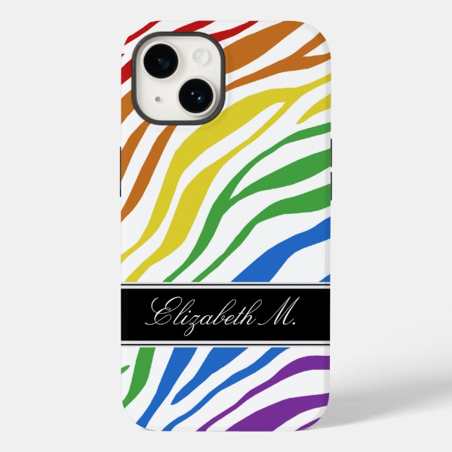 Funda De Case-Mate Para iPhone Mezcla de impresión Zebra Arcoiris (Reverso )