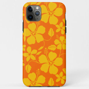 FUNDA PARA iPhone 11 PRO MAX MEZCLA DE NARANJA HULA HAWAIANA (HIBISCO)