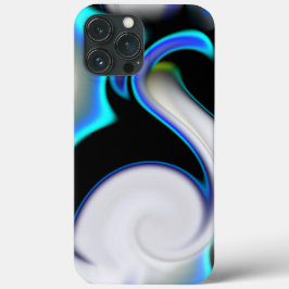 Funda Para iPhone 13 Pro Max Mezcla suave con curvas de neón azul sobre la somb