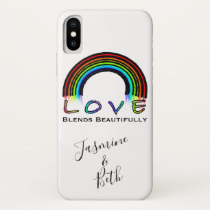 Funda Para iPhone X Mezclas de amor Hermoso, arcoiris colorido