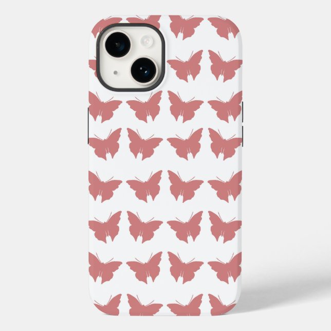 Funda De Case-Mate Para iPhone Mezclas de mariposas de negrita rosa (Reverso )