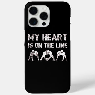 Funda Para iPhone 15 Pro Max Mi corazón está en la línea - Liniero de fútbol am