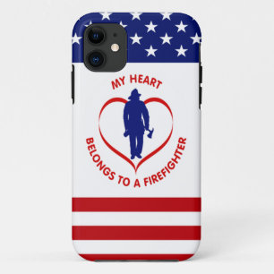Funda Para iPhone 11 Mi corazón pertenece a un bombero