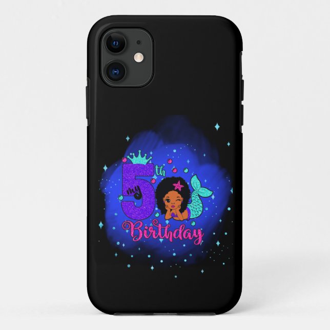 Funda De Case-Mate Para iPhone Mi cumpleaños número 5 sirena (Reverso)