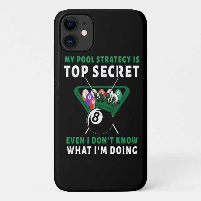 Funda De Case-Mate Para iPhone Mi estrategia de billar es pareja (Reverso)
