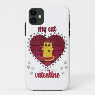Funda Para iPhone 11 Mi Gato Es Mi Valentín Gracioso regalo de amante