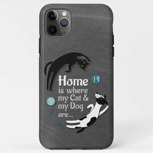 Funda De Case-Mate Para iPhone Mi gato y mi perro están en casa (Reverso)