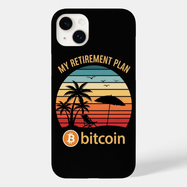 Funda De Case-Mate Para iPhone Mi Plan de Jubilación Bitcoin Playa Atardecer (Reverso )