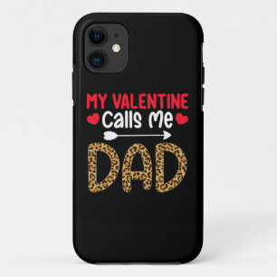 Funda Para iPhone 11 Mi San Valentín me llama a mi papá leopardo de búf