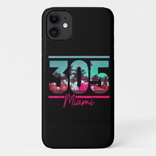 Funda Para iPhone 11 Miami 305 Código de Área Florida Palmas Vintage Or