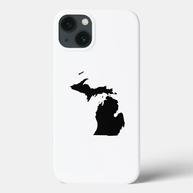 Funda De Case-Mate Para iPhone Michigan en blanco y negro (Reverso)
