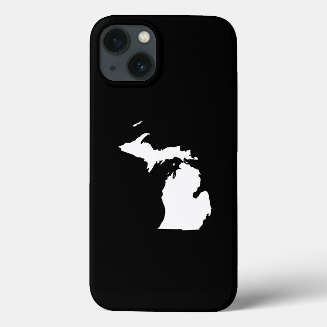 Funda De Case-Mate Para iPhone Michigan en blanco y negro (Reverso)