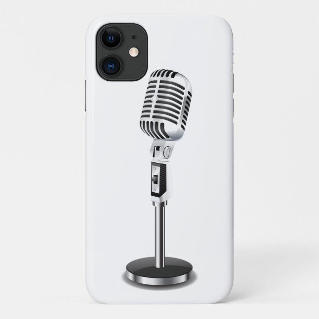 Funda De Case-Mate Para iPhone Micrófono clásico de época (Reverso)