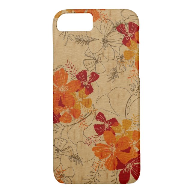 Funda De Case-Mate Para iPhone Midnight Garden Hawaii Faux Wood (Reverso)
