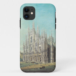Funda Para iPhone 11 Milán Piazza del Duomo años 1850 por Carlo Bossoli