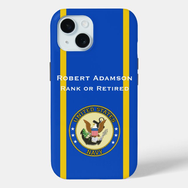 Funda De Case-Mate Para iPhone Military Navy Defense emblem personalize (Reverso )
