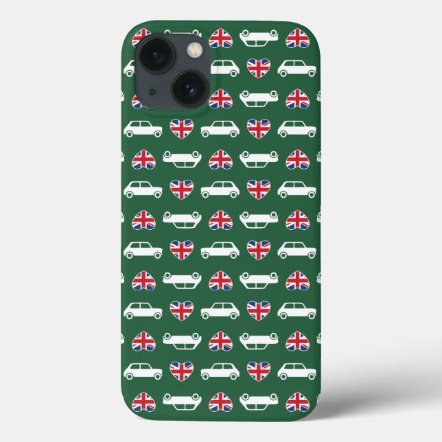 Funda De Case-Mate Para iPhone Mini corazones Cooper británicos - Verde (Reverso)