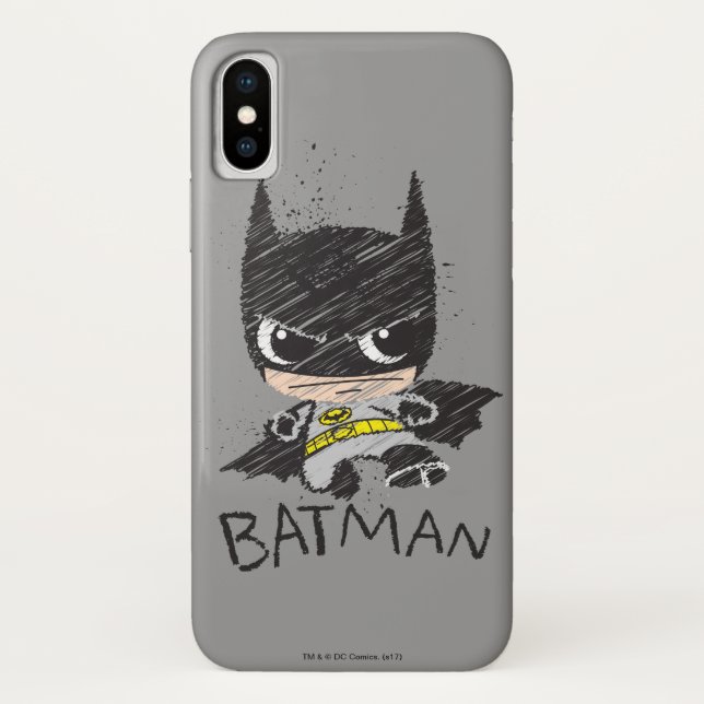 Funda De Case-Mate Para iPhone Mini esbozo de Batman clásico (Reverso)