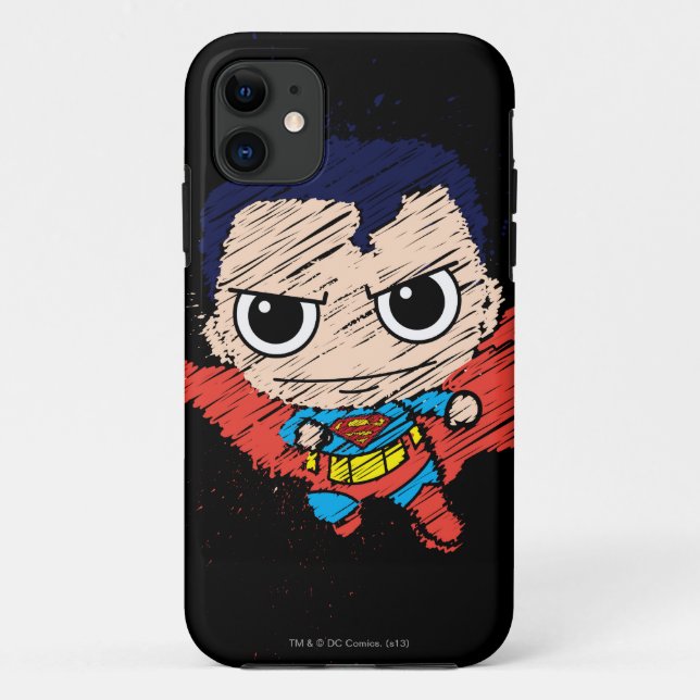 Funda De Case-Mate Para iPhone Mini Superman Sketch (Reverso)