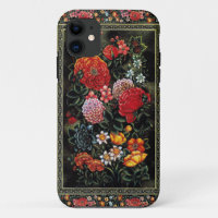 Miniatura floral de gran colorido del arte persa